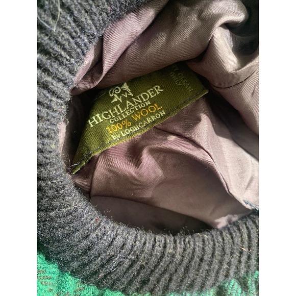 Plaid Wool Scottish Beret Tam // Size Medium Lochcarron Highlander Collection - Picture 8 of 10